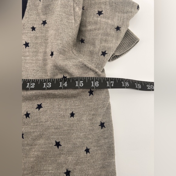 J. Crew Graphite Navy Star Harlow Cardigan Sweater Merino Wool Blend M Medium - Picture 9 of 11